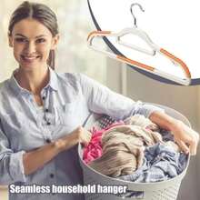 Multi-Functional Non-Slip Clothes Hanger With Built-In Hooks & Pants Bar, Beige Durable Plastic & Metal Hanger For Shirts, Dresses, Pants, Coats - Space-Saving Closet Organizer For Home & Laundry (5/10)Packs) - 橘子10個 - 查看 6