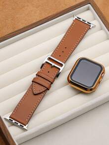 Huastonband 適用於 錶帶與手錶保護殼，PC 硬質材料白色框架、水鑽玫瑰金框架，附螢幕保護膜，一體式防撞防刮手錶保護殼，配錶帶 41mm 42mm 44mm 45mm 46mm 49mm，智慧手錶配件腕帶，男女款 SE/S11/S10/S9/S8/S7/S6/S5/S4，夏季女款配件，海灘派對活動舞會度假禮物，畢業季返校季 - 棕色 - 查看 8