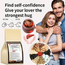 Ginseng Mulberry Wolfberry Tea, Ginseng, Mulberry, Wolfberry, Orange Peel, Etc., Balancing Tea, Ginseng Tea Naturally Supports Health, Protects The Kidneys And Liver, Relieves Fatigue, Is The Best Choice For Leisure Tea (150g) - 彩色 - 查看 1
