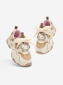 Balabala Girls Running Shoes, 2025 Autumn Winter Fashion Sneakers, Lightweight & Cozy - Light Khaki - View 4