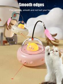 New Intelligent Moving Cat Toy, Household Cat Toy, Slouchy Person Cat Wand Toy With Feather, Self-Entertainment Cat Toy. Cat Toy To Stimulate Chasing Fun, Made Of Durable Material, Automatically Turns 360° When Encountering Obstacles, Essential Cat Supplies - Multicolor - View 11