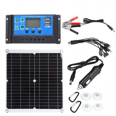 Complete Solar Panel Kit: 200W Power, Dual 12V/5V USB, 100A Solar Controller - Perfect For Car, Yacht, RV, Boat, Home, Camping Battery Charger