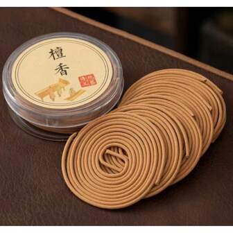 20 件天然盘香带盒，高端玫瑰、沉香、檀香、茉莉和薰衣草，卷香，香薰瑜伽香氛室内除臭，芳香木材，无羽毛，适用于瑜伽、冥想、家庭和办公室装饰，传统古典浪漫包装，高品质香味，送给家人和朋友的最佳礼物。