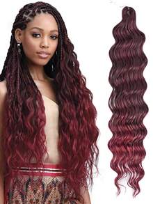 24英寸安娜卷曲绿色合成假发,海洋波浪钩针假发,深波浪卷曲钩针假发,女士卷曲编织接发,水波纹编织假发,渐变金色扭辫钩针卷发假发,适合万圣节、圣诞节、节日等场合 - 彩色 - 查看 5