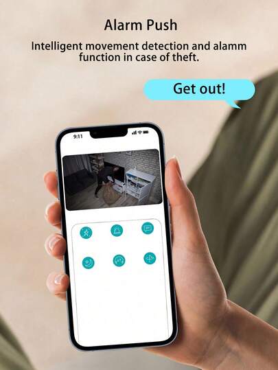 1pc/ WiFi Security Camera 355 Degree Intercom Night Vision, Remote Control Home Indoor Outdoor APP To View Anytime Anywhere, Cameras view 3