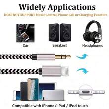 1pc 3.5mm To Lightning Headphone Jack Adapter, AUX Audio Cable, Speaker Audio Cable Compatible With IPhone 14 Pro Max/14 Pro/14 Plus/14/13/12/11/XS/XR/8/7/6 Series Audio Auxiliary Jack Cable