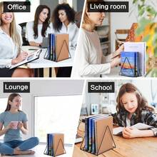 حامل معدني ثلاثي الأضلاع ب- 5 أقسام (أسود)، مثالي لتنظيم الكتب والمستندات والعناصر المتنوعة على مكتبك. حافظ على نظافة مساحة عملك.