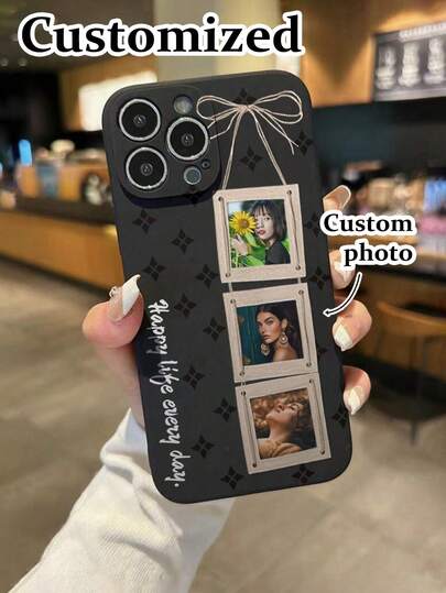 Funda de teléfono personalizada con foto + nombre, con borde perforado y colorida, a prueba de golpes, compatible con iPhone 17pro/17Air /17/17promax16/11/16pro/16plus/16promax/16e/15Promax/13/14/12/XS/XR/7G/8P, Galaxy 11/12Pro/12/12X/13Pro/14Pro/15Pro/, Redmi 10/9/Note9/12c/Note11pro/Note8Pro