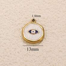 1pc Stainless Steel 18K Gold-Plated Fashionable Cute Star Moon Heart Flower Pendant DIY Jewelry Making Kit Suitable For Everyday Wear Gift Stainless Steel Pendant - Round Pendant - View 19