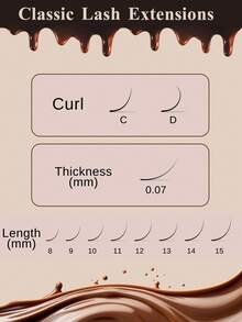 VP Lashes 1000 Clusters Lashes, Curl: C 4D/5D/6D/8D/10D, Dark Brown, Pre-Made Cluster Lashes, 0.07mm 8-15mm, Handmade, Pre-Made Cluster Lashes For Eyelash Extensions - C - View 3