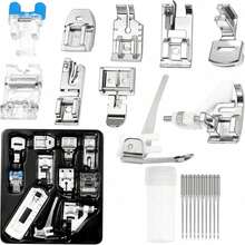 11/16/32/42/48/52pcs Sewing Machine Presser Foot Set Compatible With Brother, Baby Lock, Singer, Janome And Most Low Shank Sewing Machines, Complete Sewing Machine Presser Foot Kit, Home Sewing Machine Sewing Accessories, Sewing Machine Parts, DIY Sewing Accessories