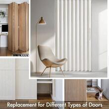 Accordion Style Magnetic Folding Door Curtains DoorwaysCloset, Room Divider Pleated Drapes With Hooks Interior Living RoomBedroomOpen Closet, White, W39x L78 Inches, 1 Panel - 39"W X 78"L (Pack Of 1) + White - View 7
