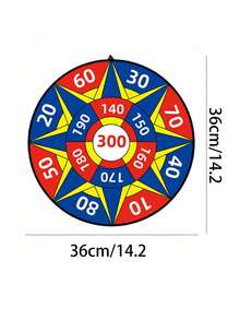 1套可折叠靶，粘球投掷飞镖板游戏玩具，室内/室外运动，亲子互动游戏，特大号74厘米可折叠（12个球+1个钩），中号36厘米（4个球+1个钩），随机颜色配件