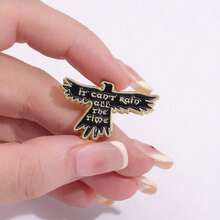 Personalized Creative Music Theme Album Peripheral Brooch Black English Short Sentences Metal Badge Accessory Pin - XZ9348 - 查看 7