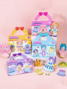 Magnetic Dress Up Stickers, Magnetic Cartoon Dress Up Princess Set, Fridge Magnets For Girls