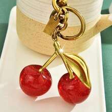 Shining Cherry Bag Pendant  Wallet Car Accessory Keychain And Metal Accessories