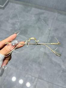 Kính kim loại không gọng cao cấp thời trang Unisex - Trong sáng - Xem 3