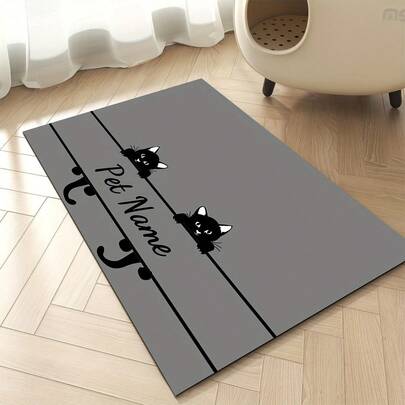 1pc Cat/Dog Feeding Mat, Pet Food & Water Bowl Pad, Absorbent Dog Mat, Anti-Slip Indoor Pet Dog Dining Mat, Easy To Clean