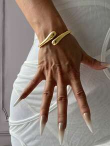 3pcs Minimalist Smooth Bangle Bracelet, Water Droplet And Chunky Bracelet Set, Gold Bracelet Set, Wide Bracelet,For Work, Daily,Party, Banquet, Ball Decor,Vintage And Unique Bracelets For Women's