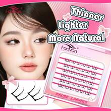 FADVAN New Comic Cluster Lashes One-Piece Eyelash Extensions Cat Eye Rabbit Eye Fawn Eye Natural Premade Fans - Black - View 15