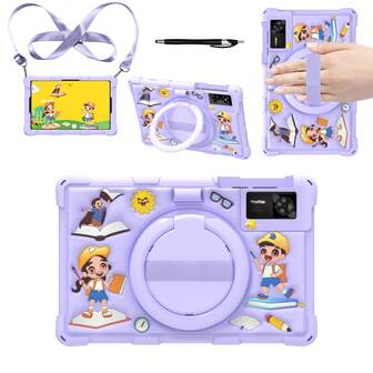 Cartoon Tablet Case Suitable For Honor Pad X9/ X8a/X9A/Matepad Se 11/11 Inch/M10 2nd Gen 10.3 Inch TB-X606 /12.7"2025/P12 12.7"/Redmi Pad SE 11 Inch/Teclast M40/M40pro/P40HD/Infinix XPAD/G99 With Adjustable Stand/Shoulder Strap, Universal Pen Holder, Silicone Soft Shell Tablet Protective Cover