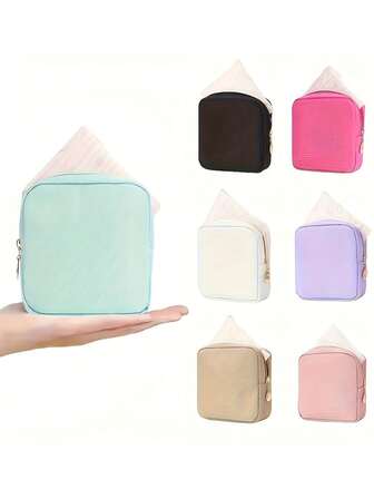Mini Bag Sanitary Bag Period Bag Pad Bag Sanitary Pouch Napkin Pouch Napkin Bag Girls Tampon Holder Organizer Women Cosmetic Bag Coin Purse Makeup Bag Tampon Storage Bag For Lingerie For Tampons For Menstrual Cup Reusable Waterproof For Travel For College Dorm For Home For Bathroom Back To School Stuff Minimalist