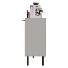 Esszimmerschrank (140*38,5*82,5cm), Esszimmer-Wohnzimmer-Aufbewahrungsschrank, einzigartiges Design, Schranktürdesign, freistehender Schrank, Minimalistisches Sideboard,Schwarz