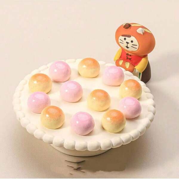 1 Set DIY Cream Bun Simulation Stickers, Mixed Handmade Hair Clips, Resin Accessories Keyboard Stickers