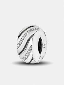 1 mặt dây chuyền đính hạt kim cương hình trái tim gia đình bằng bạc Sterling 925, thích hợp làm vòng tay DIY cho nữ. - Hạt 8 - Xem 13