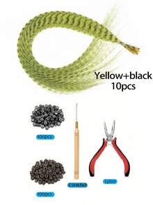 带接发工具的羽毛假发 Y2K 风格红紫蓝绿渐变色长直发假发合成羽毛接发，适合女性女孩日常派对万圣节圣诞节节日彩色假发 - 彩色 - 查看 16