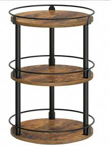 Kitchen Rotating Rack Layered Storage Rotating Spice Rack Spice Rack Kitchen Countertop Storage Rack - Wood - View 11