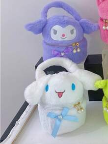 Sanrio 1pc Sanrio Cute Cartoon Cosmetic Bag, Plush Toy Doll Prize, Girlfriend Gift, Accessories, Backpack Decor, Bracelet Bag, Cosmetic Bag, Unisex Holiday Birthday Party Gift