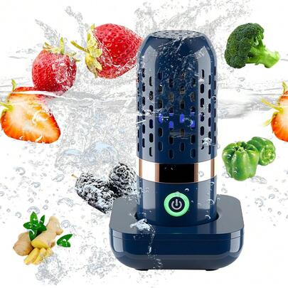 LIPETY Fruit And Vegetable Washing Machine, Wireless Portable Household Food Sterilizer, Water Purifier Hydroxyl Water Ion Technology Compact Multifunctional Vegetable Washing Machine