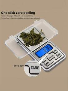 1个500克/0.01克珠宝秤，迷你电子口袋秤，便携式黄金秤，电子厨房/食品秤，适用于茶叶、黄金和邮政物品称重，厨房配件，不含电池 - 銀色 - 查看 9