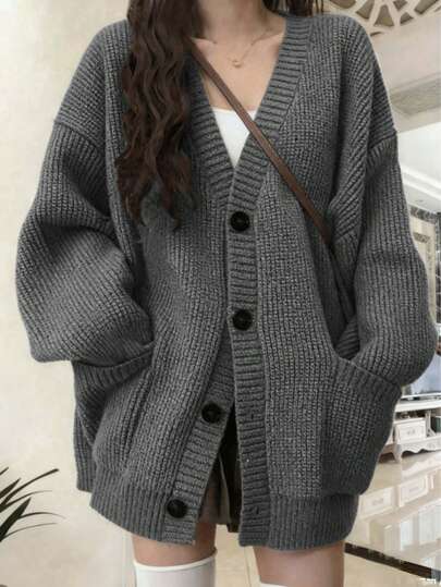时尚优雅女士针织开衫，秋冬