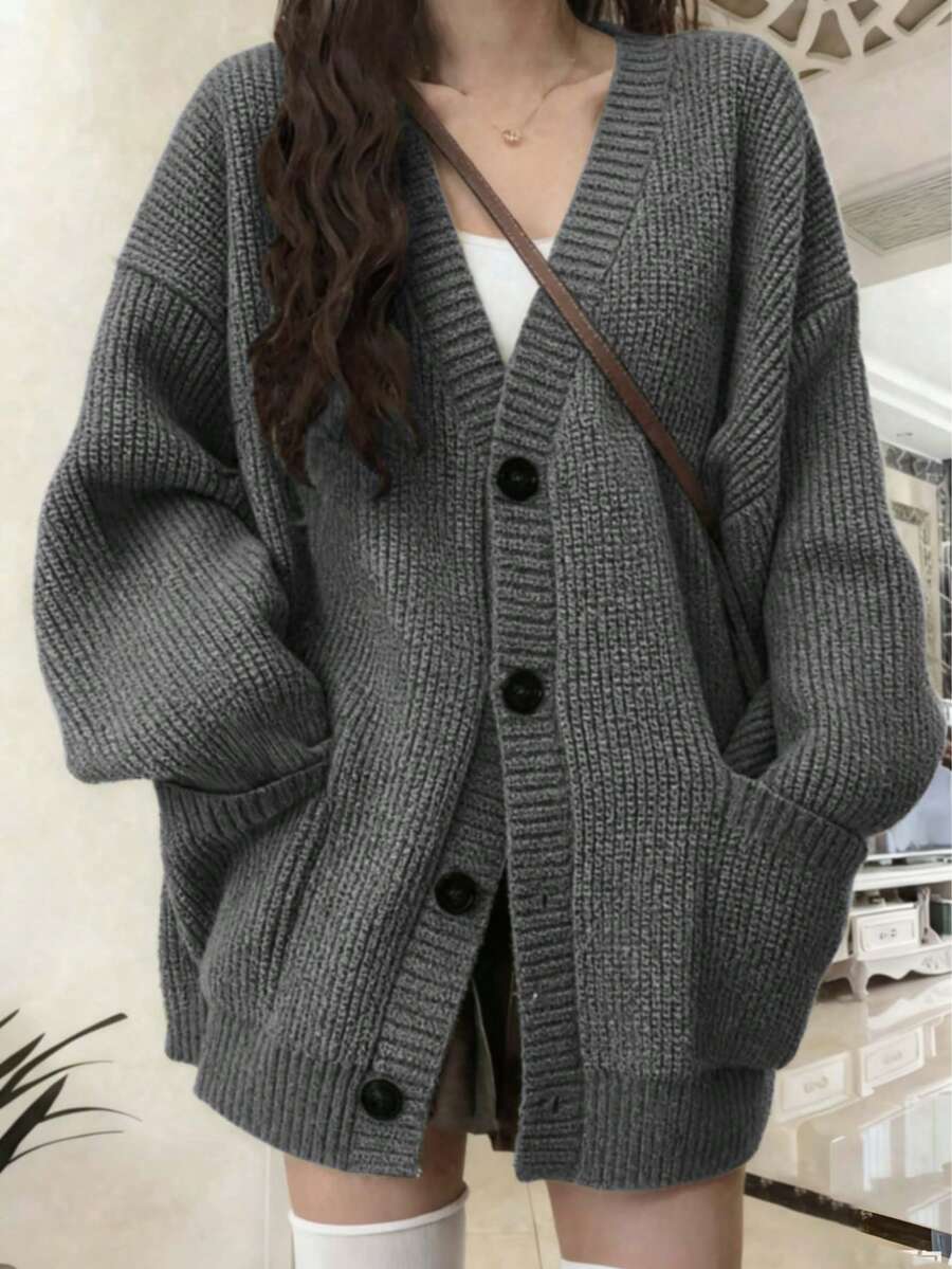 时尚优雅女士针织开衫，秋冬