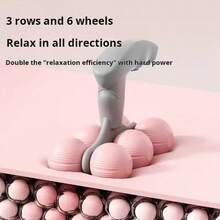 1pc Circular Leg Massager With 6-Wheel Handheld Rollers, Yoga Home Fitness Relaxation Tool, Gym Workout Equipment, Sports Equipment, Gym Equipment, Fitness Equipment, Gym Accessories