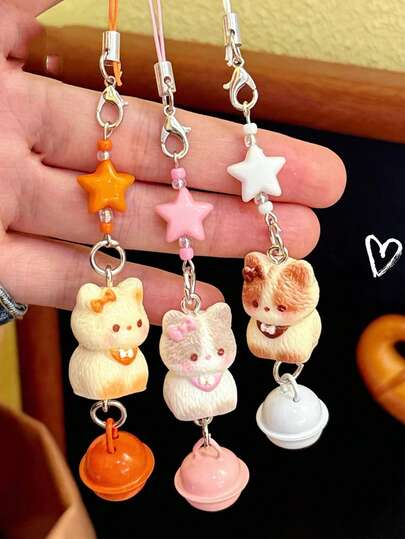 3 قطع سلسلة هاتف بشكل قطة لطيفة، قلادة مفتاح متعددة الوظائف بشكل نجمة، قلادة مفتاح حقيبة قطة ثلاثية الأبعاد، قلادة حقيبة قطة ثلاثية الأبعاد، ديكور معلق، اكسسوارات حقيبة، سلسلة مفاتيح سيارة للنساء، اكسسوارات سلسلة مفاتيح سيارة، مناسبة كهدايا للأصدقاء والمعلمين والأخوات