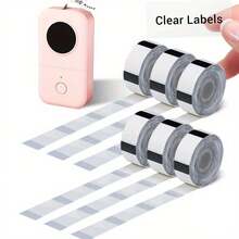 6 Rolls(960 Sheets) Of Transparent Label Tape- 12x40mm, Waterproof And Oil-Resistant Stickers For Office, School And Home- Compatible With D30/Q30/D32/D35/P11/P15 Printers, Suitable For Office/Home