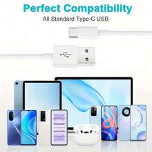 1pack/2Packs 6.6Ft/2M USB C 10W Charger Cable, Usb To Type C Charger Fast Charging Cord For Samsung Galaxy S23 S22 S21 S20 Note 20 Ultra S10 S9 S8 A12 A20e A40 A51 A70 - 2包-2米 - 查看 5