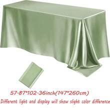 1件优雅香槟色桌布，圣诞桌布，长方形桌布，适用于婚礼装饰，可水洗重复使用，高品质涤纶缎面质感，适合圣诞节、婚礼、生日、餐厅、家庭聚会、户外派对桌布、餐桌装饰和派对桌布