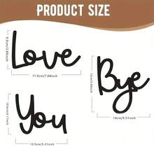 Love You Bye Wall Decor Valentine's Day Heart Letter Wooden Wall Art Sign For Entryway Hallway Living Room
