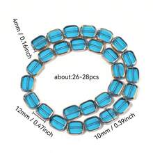 10x12mm Rectangle Glass Beads 1strand For Bracelet Necklace Beading Strung Accessories