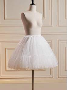 Women's Fluffy Petticoat, Soft Tulle Creates Voluminous Skirt, 4-Layer Tulle Full Slip, Suitable For Ball Gowns And A-Line Dresses, Comfortable Waistband, All-Day Wear - White - View 1