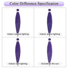 Długie fioletowe warkocze, wstępnie rozciągnięte syntetyczne przedłużki do warkoczy, fioletowe przedłużki do włosów na imprezę sceniczną, kostium na Halloween i Boże Narodzenie
