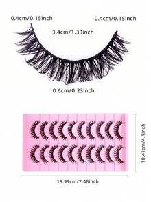10 Pairs Russian False Eyelashes, D Curl And Fluffy Lashes, Suitable For Daily And Party, Charming Eye Makeup, Travel Essential - Black - View 3