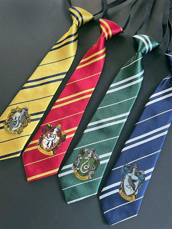 Harry Potter Harry Potter Official Authorized Tie, Hogwarts, Gryffindor, Slytherin, Ravenclau, Hufflepuff, Hand-Tied Badge, Striped Knitted Fashion Tie, Movie Merchandise, British College Style Party Outfit Props, Shirt Accessories, Creative Room Desktop Decorations, Birthday Surprises, Christmas And Halloween Gifts For Family And Friends, Harry Lovell Parent-Child Children's Tie, Suitable For Both Adults And Children
