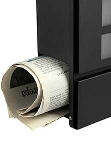 Modern Mailbox, Lockable Wall-Mounted Post Letter Box With Newspaper Holder, Easy To Install, Anthracite Grey/Black - Black - View 2