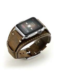 Huastonband 適用於 Ultra 3/2/1 系列 SE/S11/S10/S9/S8/S7/S6/S5/S4，時尚休閒商務運動款柔軟舒適扣環設計易穿戴女款智慧手錶錶帶 38mm 40mm 41mm 42mm 44mm 45mm 49mm，復古風男款手錶配件，畢業季返校禮物 - 咖色 - 查看 2
