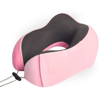 Vicyol S&D Almohada de Viaje para Cuello de Espuma Viscoelástica para Avión con Bolsillo para Móvil y Funda Lavable.